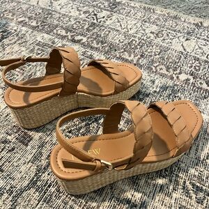 Braided Tan Platform Sandals